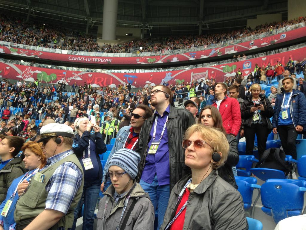 Члены СПб РО ВОС посетили футбольный матч в рамках Кубка Конфедерации